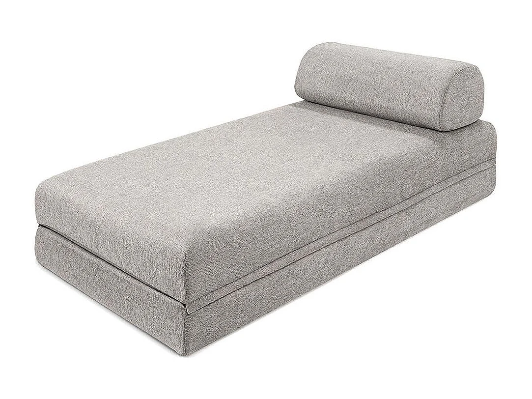 Canapé d'angle modulable et convertible 6 places - Tissu lisse - Gris clair