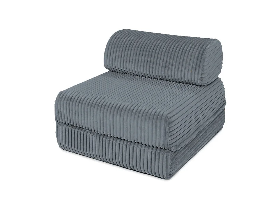 Canapé droit modulable et convertible 6 places - Velours côtelé XL - Gris
