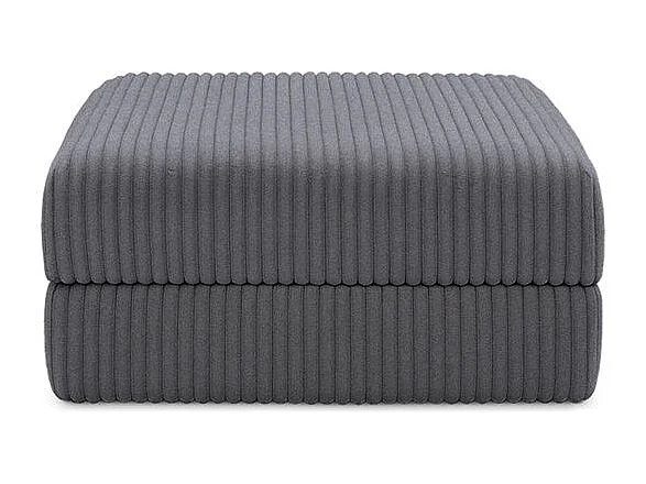 Canapé droit modulable et convertible 6 places - Velours côtelé XL - Gris