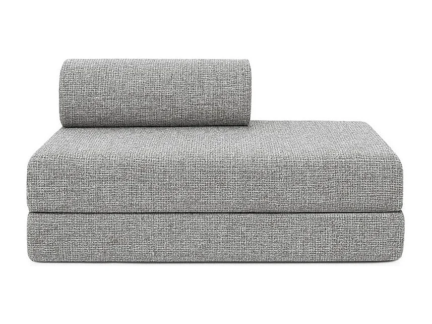 Canapé d'angle modulable et convertible 5 places - Tissu tweed - Gris