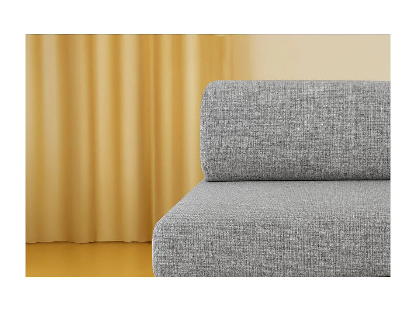 Canapé d'angle modulable et convertible 5 places - Tissu tweed - Gris