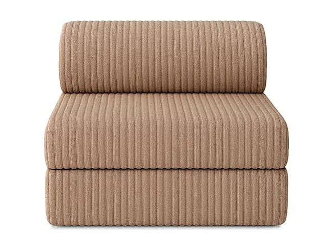 Canapé droit modulable et convertible 4 places - Velours côtelé XL - Marron