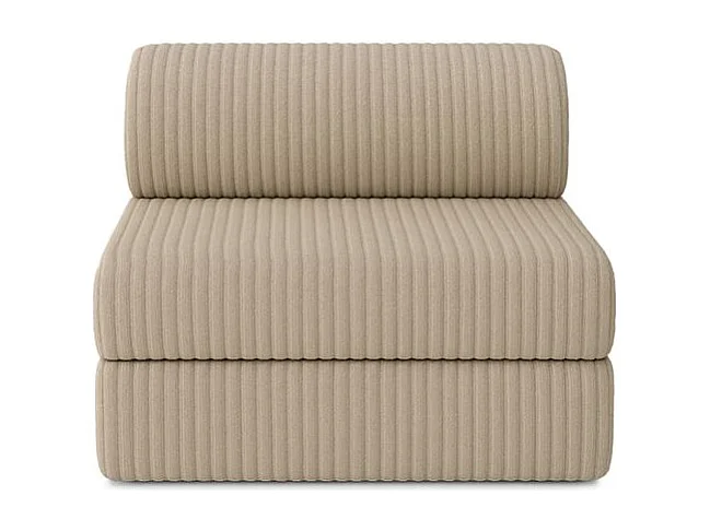 Canapé droit modulable et convertible 4 places - Velours côtelé XL - Taupe