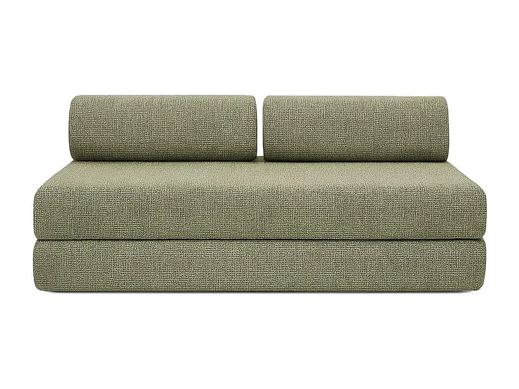 Canapé droit modulable et convertible 4 places - Tissu tweed - Vert