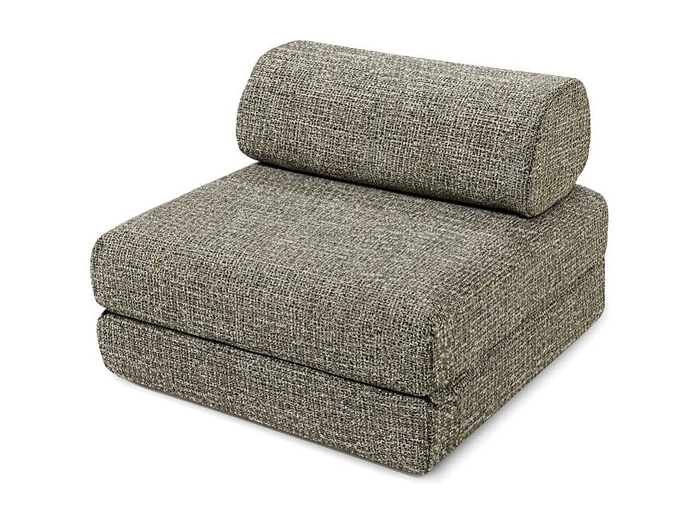 Canapé droit modulable et convertible 4 places - Tissu tweed - Vert