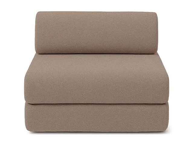 Canapé droit modulable et convertible 4 places - Tissu lisse - Marron