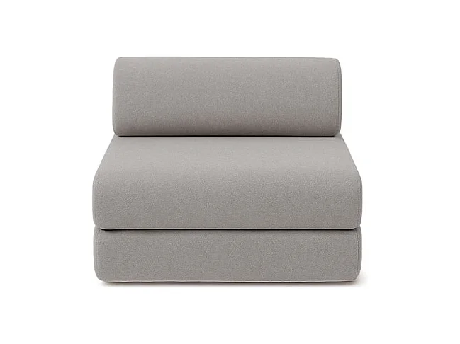Canapé d'angle modulable et convertible 6 places - Tissu lisse - Gris clair