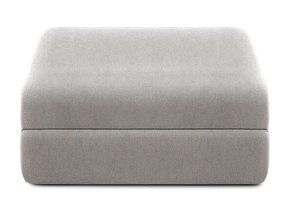 Canapé d'angle modulable et convertible 6 places - Tissu lisse - Gris clair