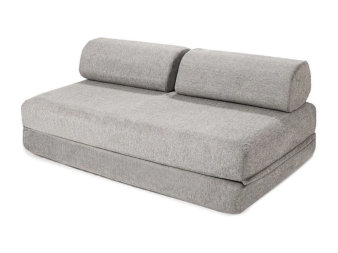 Canapé d'angle modulable et convertible 6 places - Tissu lisse - Gris clair