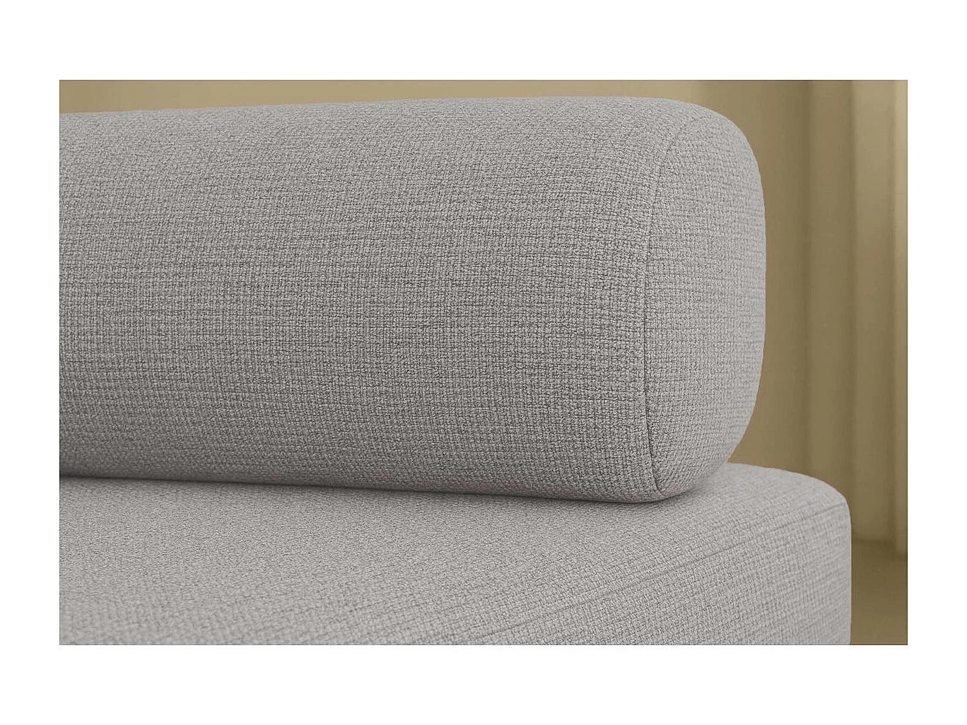 Canapé droit modulable et convertible 3 places - Tissu lisse - Gris clair