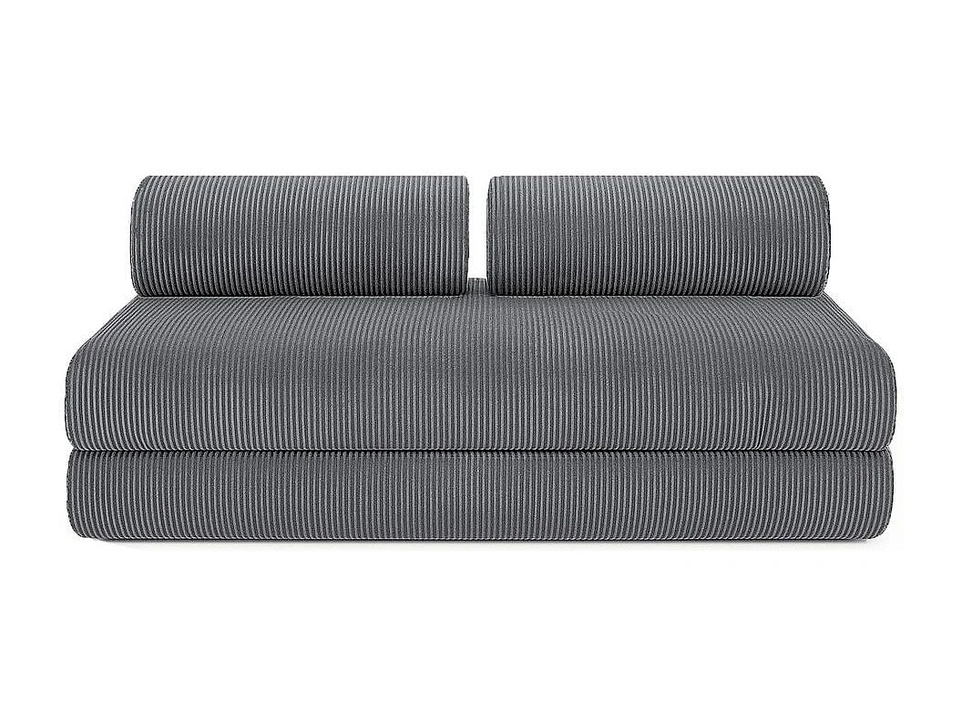 Canapé droit modulable et convertible 5 places - Velours côtelé - Gris