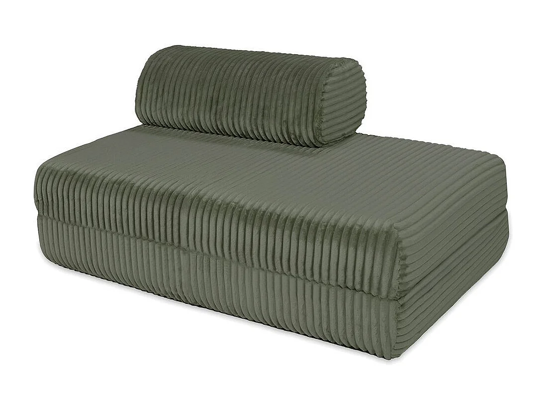 Canapé droit modulable et convertible 5 places - Velours côtelé XL - Vert