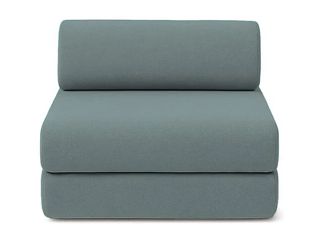 Canapé droit modulable et convertible 4 places - Tissu lisse - Bleu vert