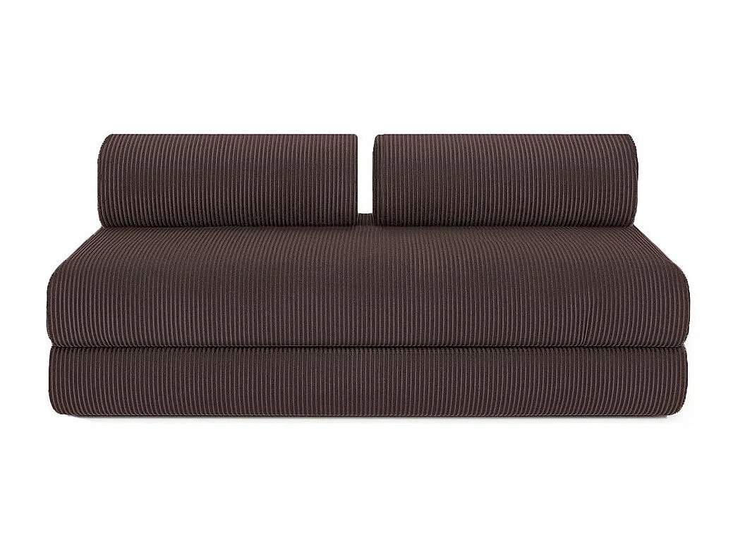 Canapé droit modulable et convertible 5 places - Velours côtelé - Marron