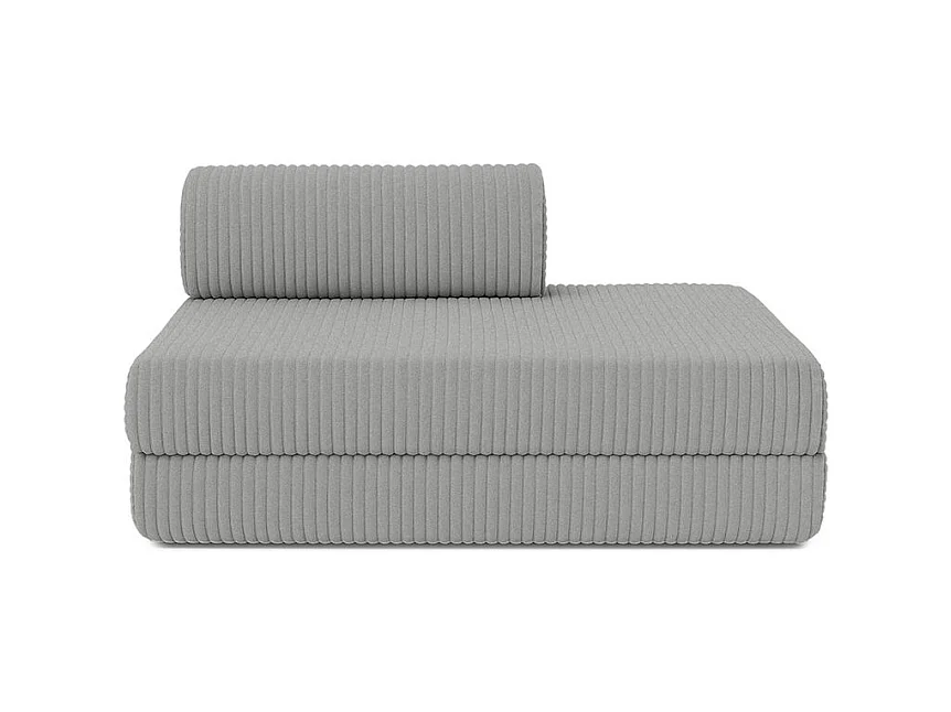 Canapé d'angle modulable et convertible 5 places - Velours côtelé XL - Gris clair
