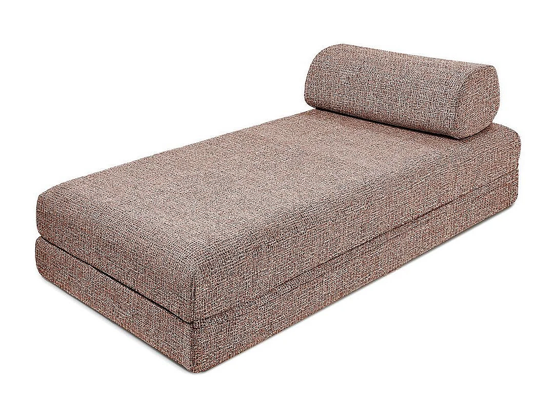Canapé d'angle modulable et convertible 5 places - Tissu tweed - Rouge