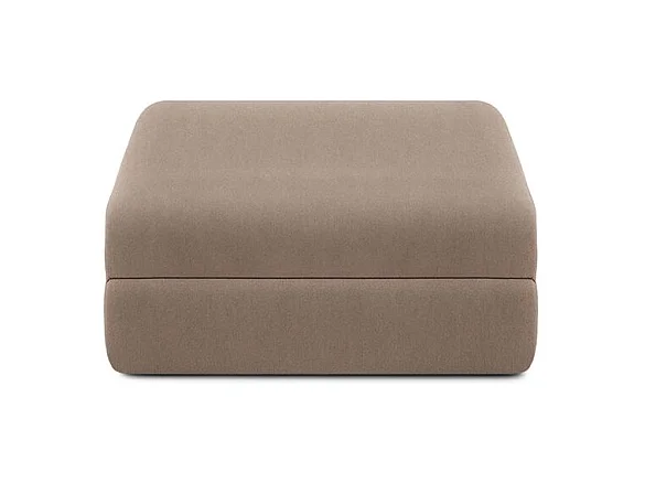 Canapé d'angle modulable et convertible 4 places - Tissu lisse - Marron