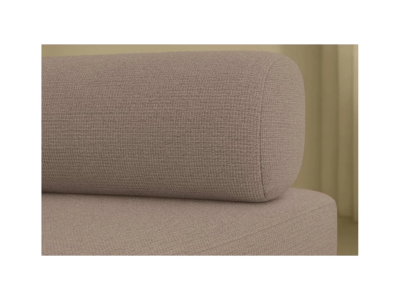 Canapé d'angle modulable et convertible 4 places - Tissu lisse - Marron