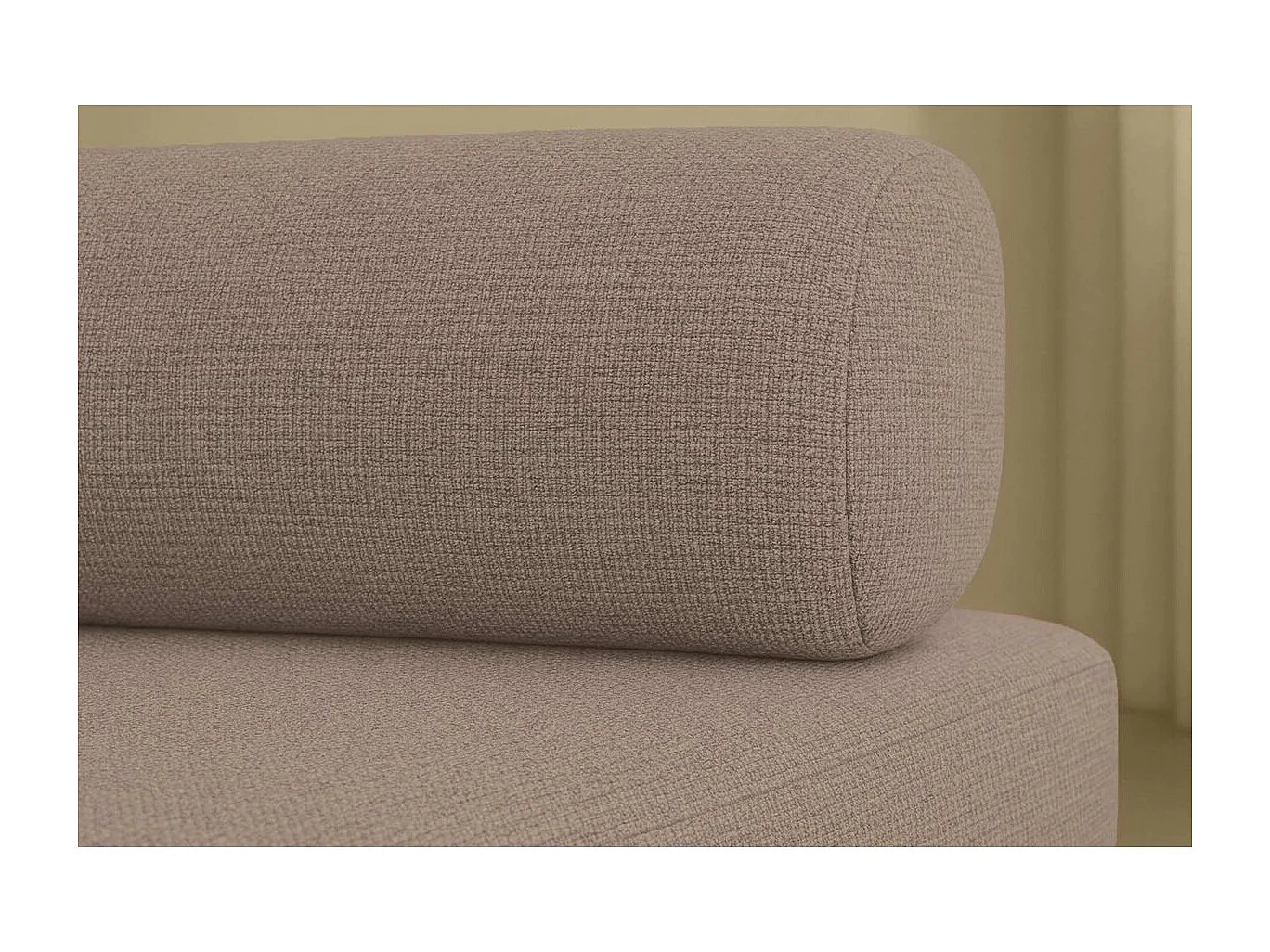 Canapé d'angle modulable et convertible 4 places - Tissu lisse - Marron