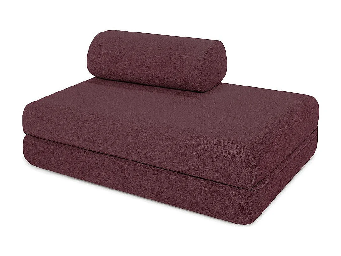 Canapé droit modulable et convertible 3 places - Tissu lisse - Rouge