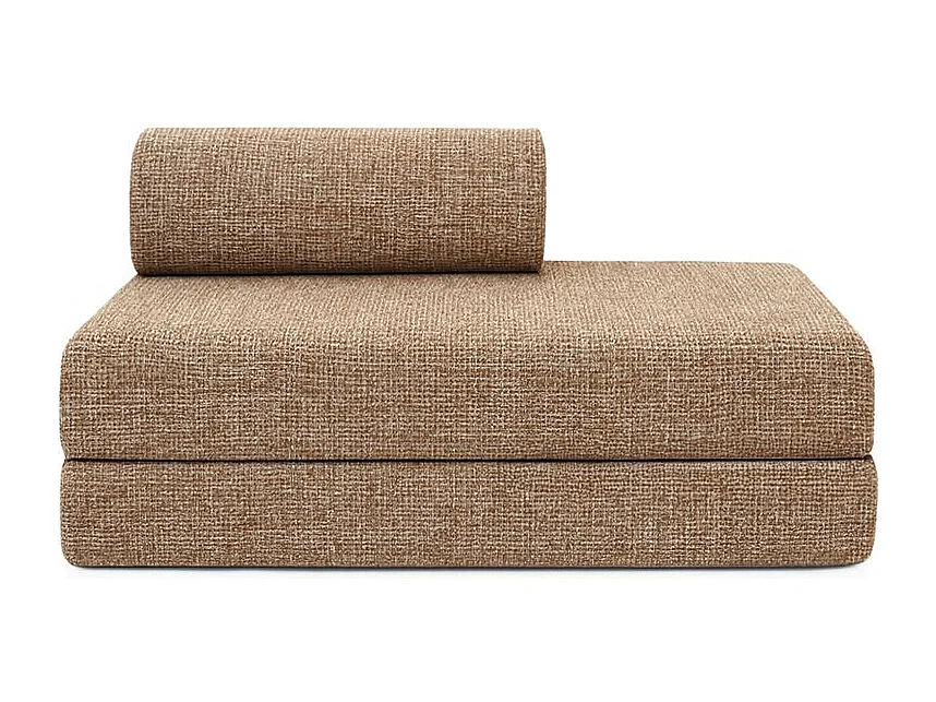 Canapé droit modulable et convertible 2 places - Tissu tweed - Marron