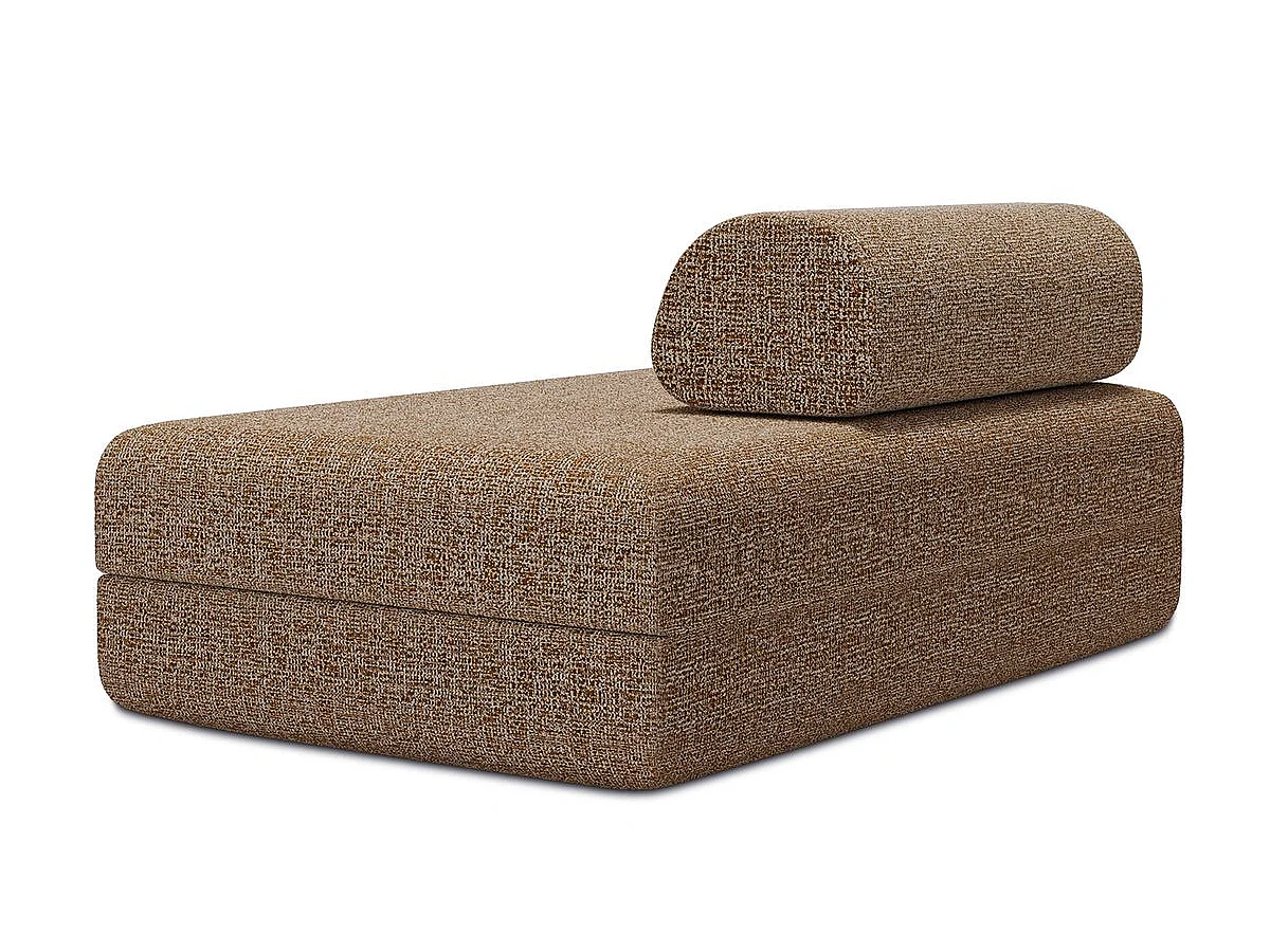 Canapé droit modulable et convertible 2 places - Tissu tweed - Marron