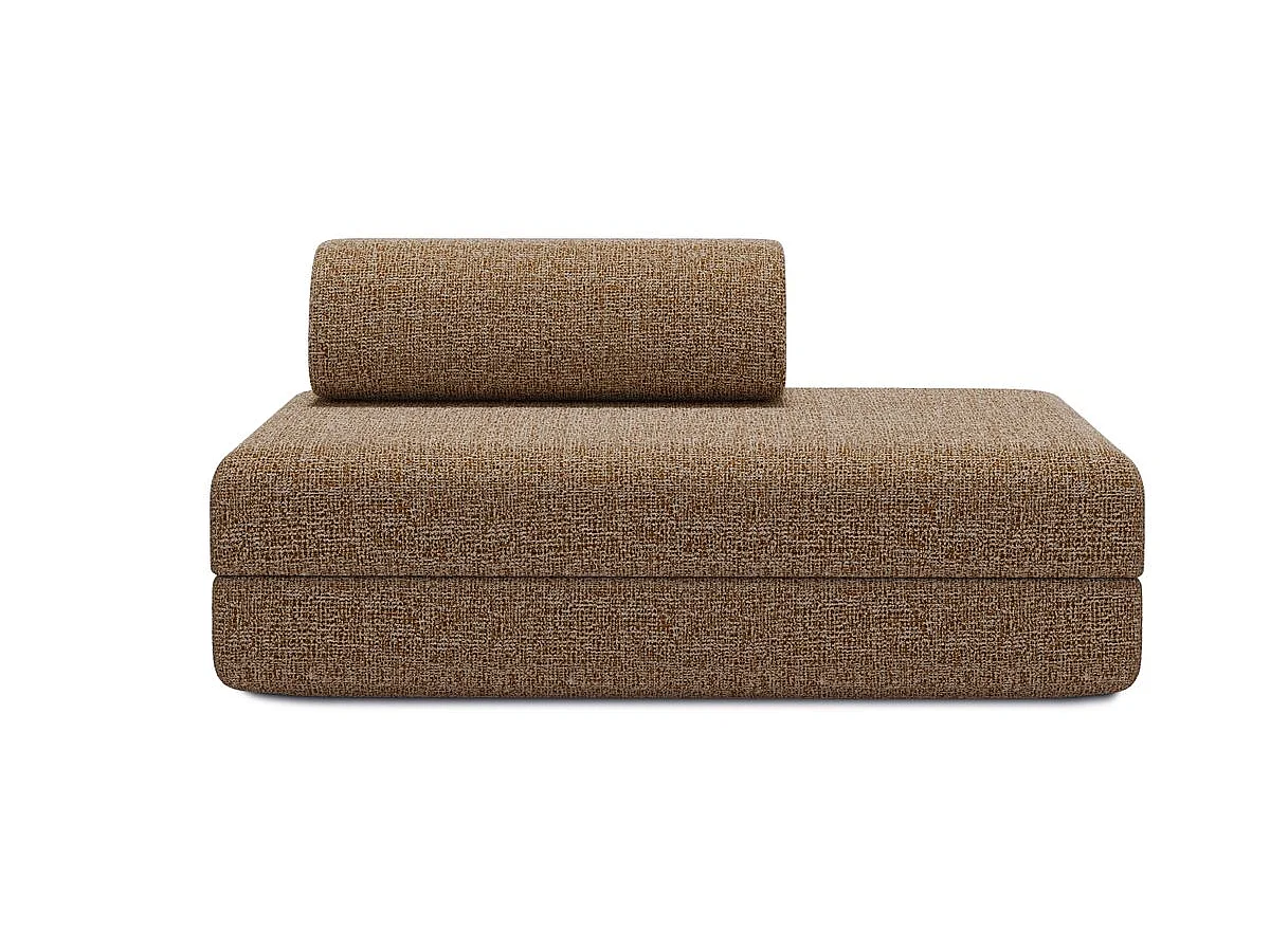 Canapé droit modulable et convertible 2 places - Tissu tweed - Marron