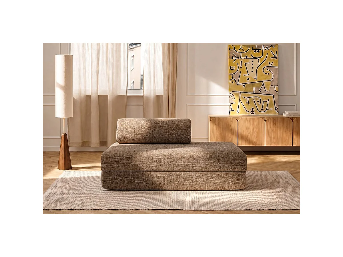 Braunes Tweed-2-Sitzer-Schlafsofa