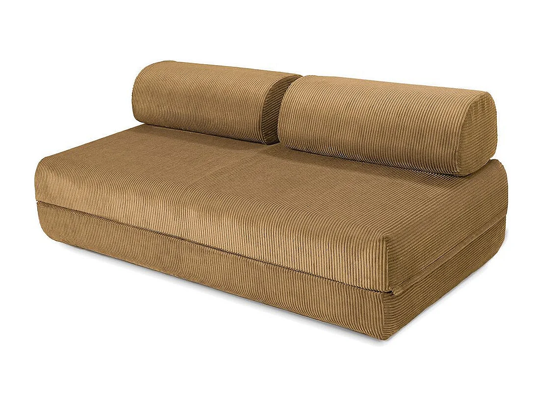 Canapé d'angle modulable et convertible 6 places - Velours côtelé - Jaune