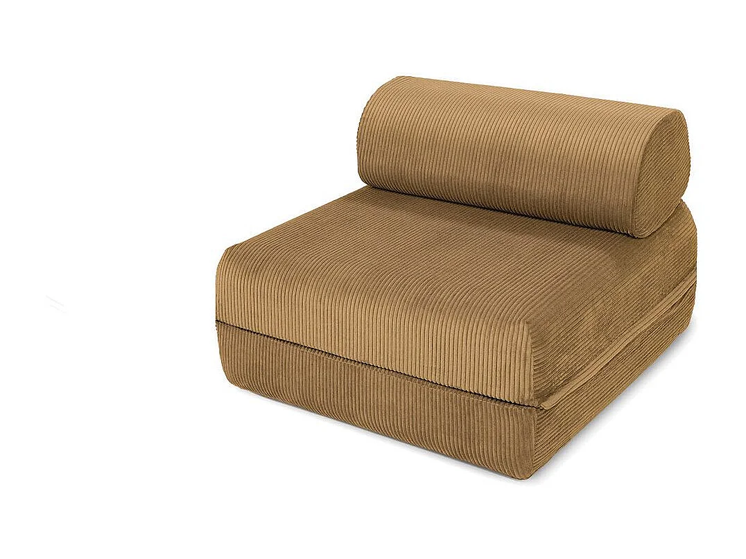 Canapé d'angle modulable et convertible 6 places - Velours côtelé - Jaune