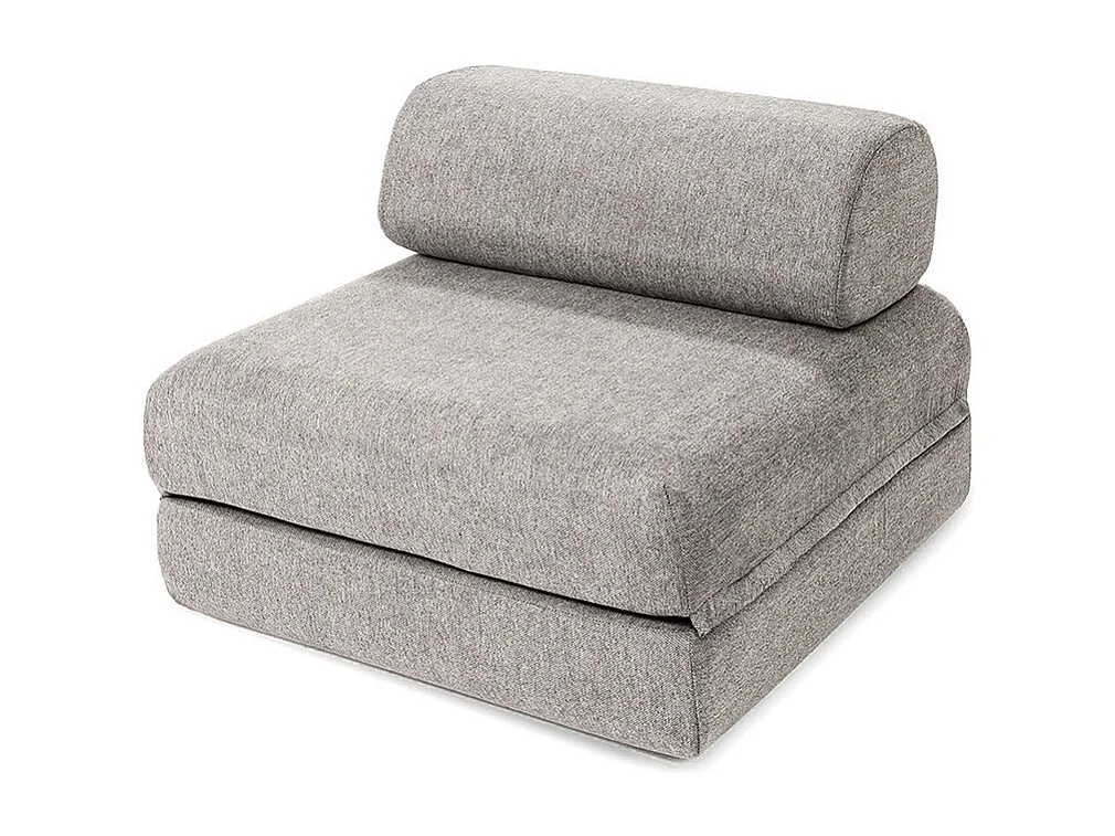 Canapé droit modulable et convertible 3 places - Tissu lisse - Gris clair