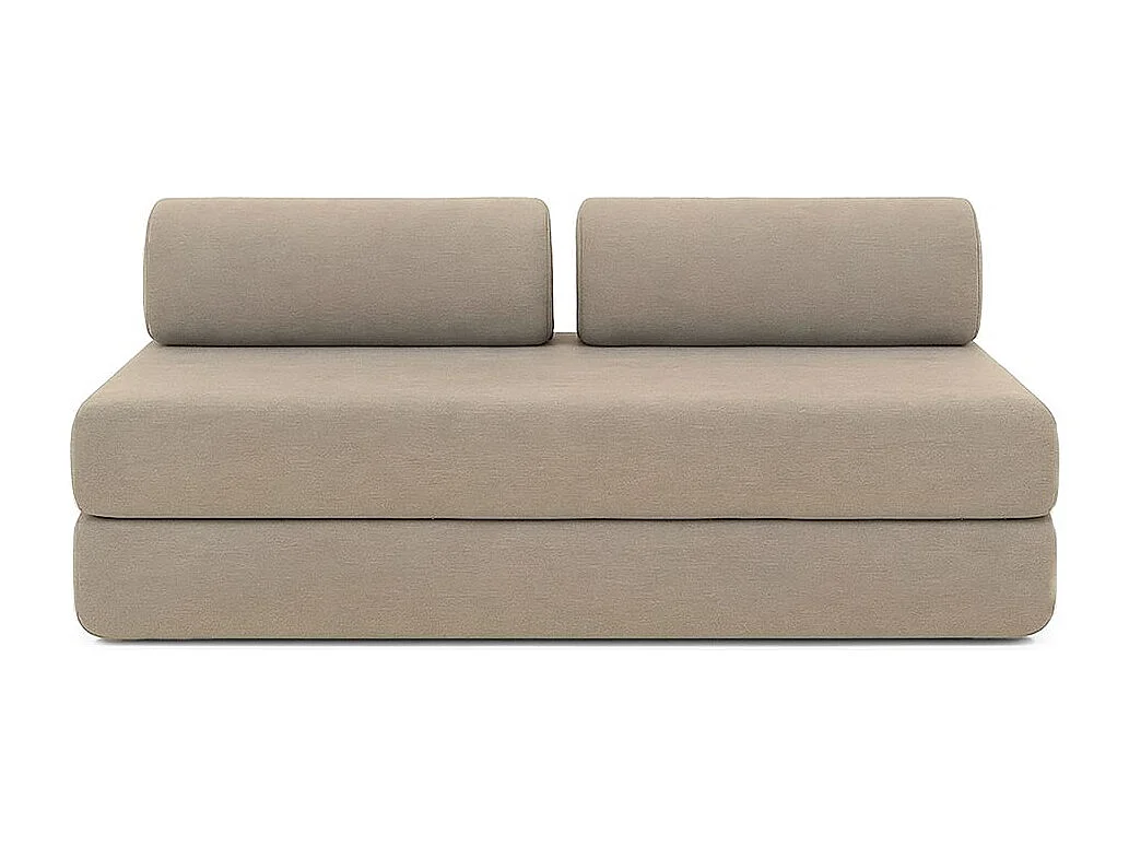Canapé droit modulable et convertible 3 places - Tissu lisse - Marron