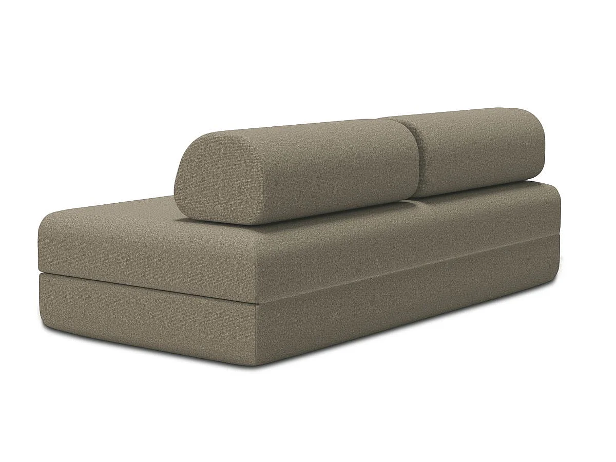 Canapé droit modulable et convertible 3 places - Tissu lisse - Marron