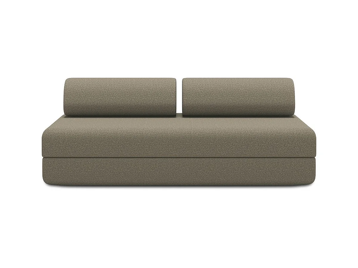 Canapé droit modulable et convertible 3 places - Tissu lisse - Marron