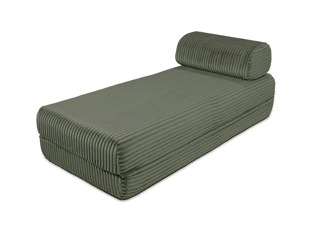 Canapé d'angle modulable et convertible 6 places - Velours côtelé XL - Vert