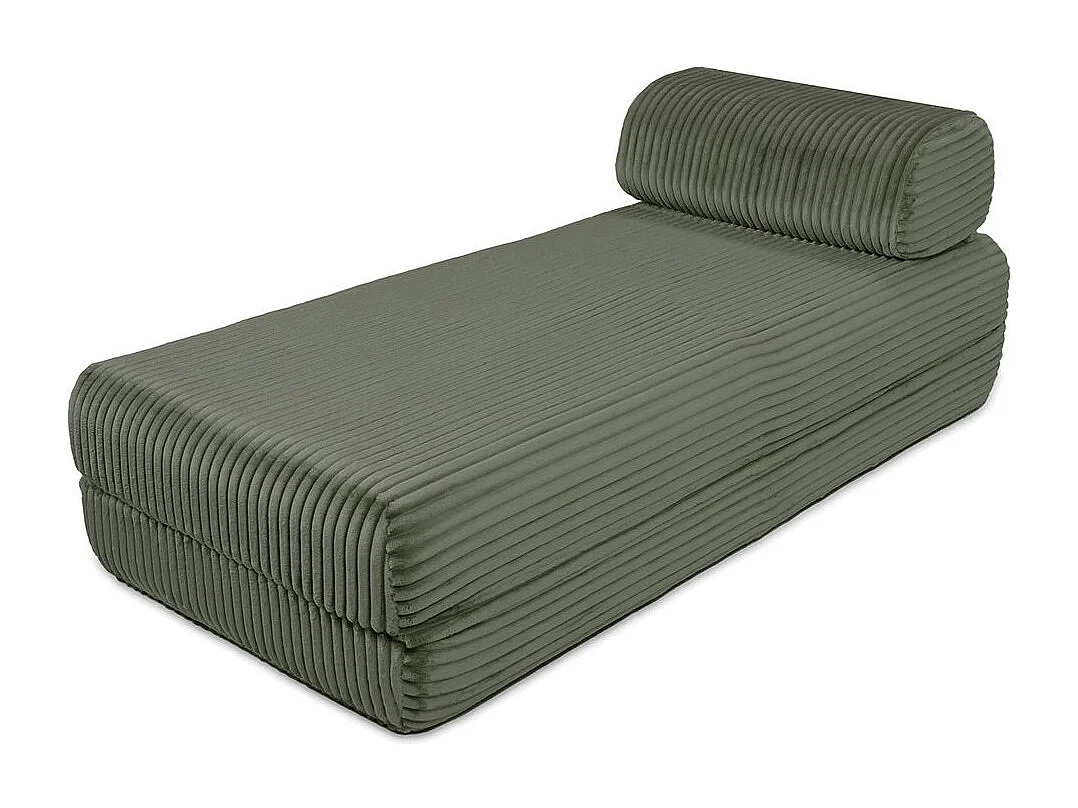 Canapé d'angle modulable et convertible 6 places - Velours côtelé XL - Vert