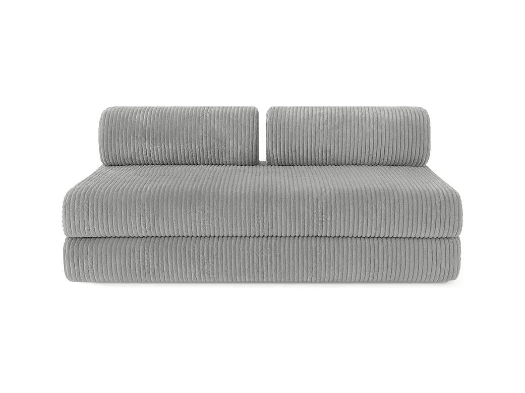 Canapé d'angle modulable et convertible 6 places - Velours côtelé XL - Gris clair