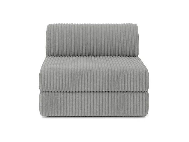 Canapé d'angle modulable et convertible 6 places - Velours côtelé XL - Gris clair