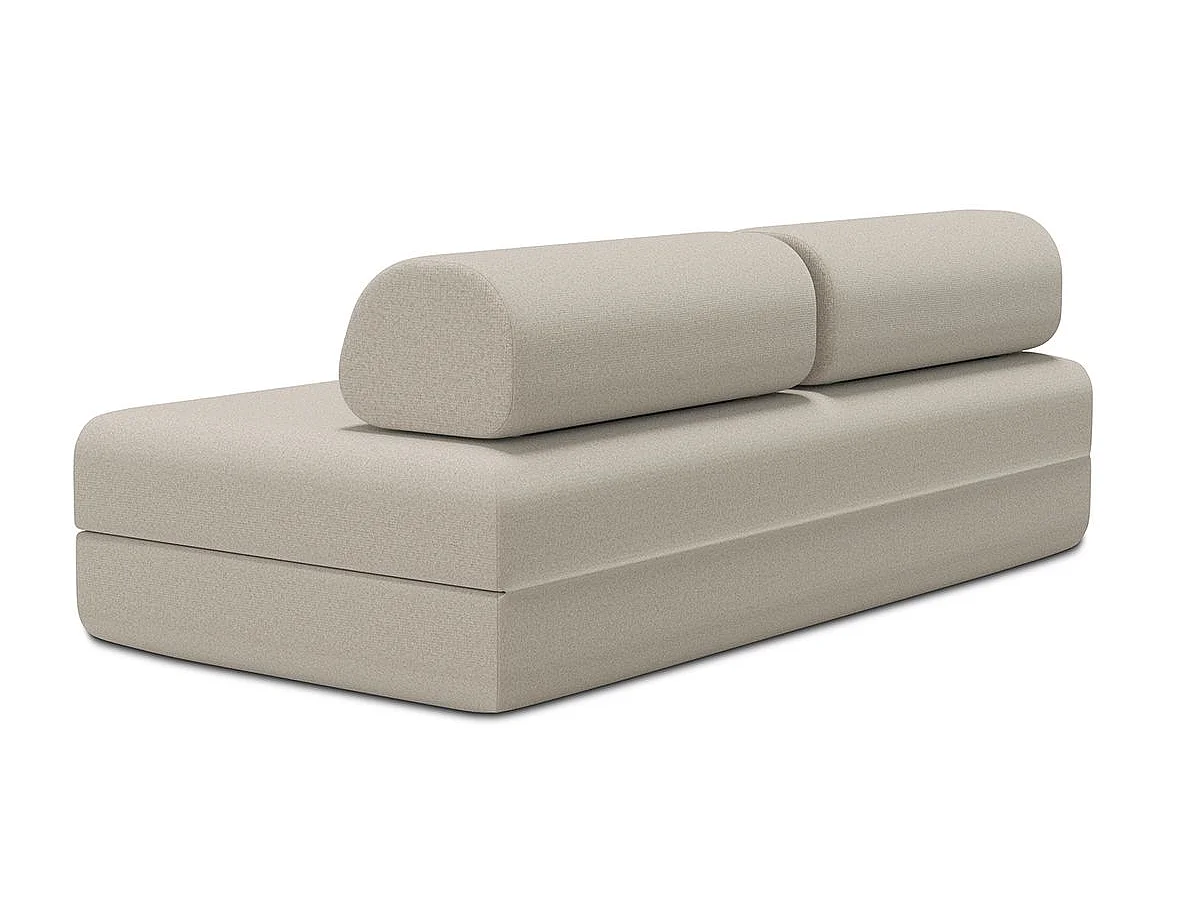 Canapé droit modulable et convertible 3 places - Tissu lisse - Beige
