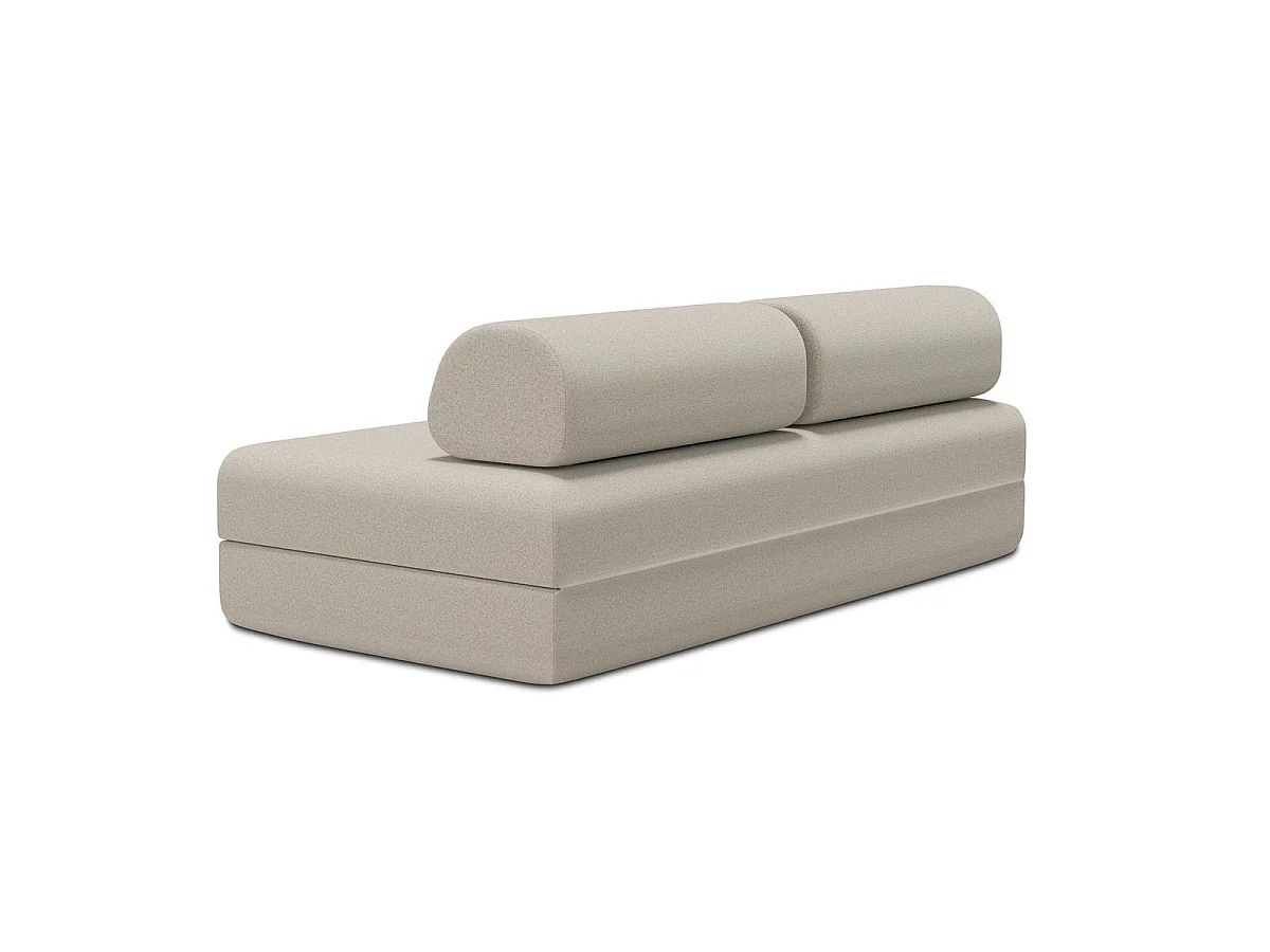 Canapé droit modulable et convertible 3 places - Tissu lisse - Beige