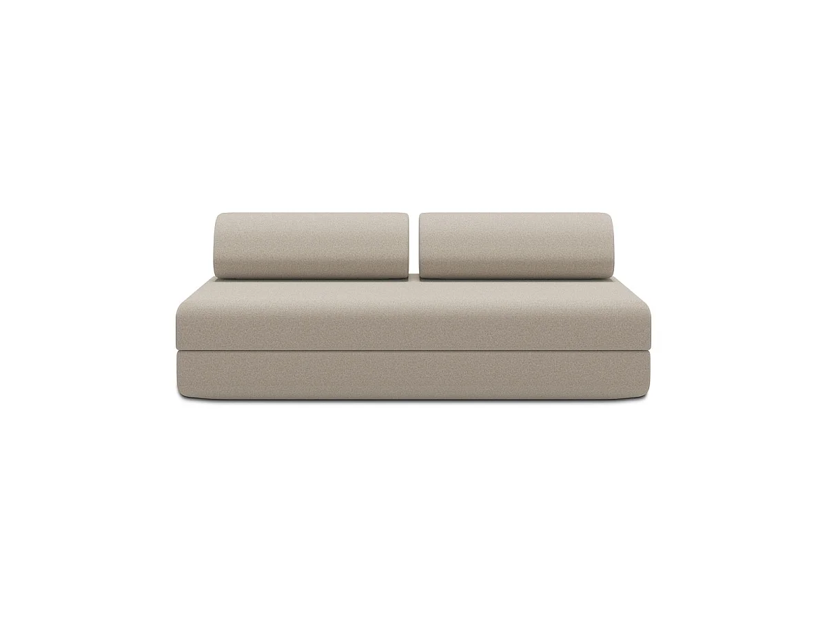Canapé droit modulable et convertible 3 places - Tissu lisse - Beige