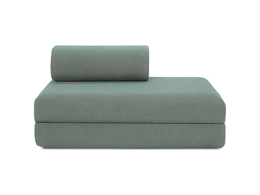 Canapé droit modulable et convertible 2 places - Tissu lisse - Bleu vert