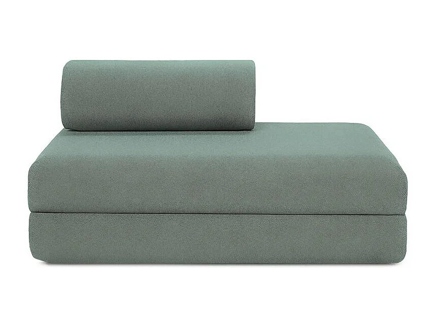 Canapé droit modulable et convertible 2 places - Tissu lisse - Bleu vert