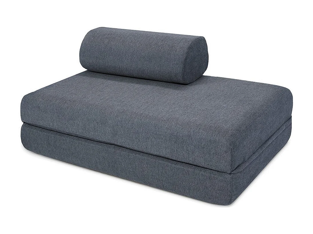 Canapé droit modulable et convertible 3 places - Tissu lisse - Bleu