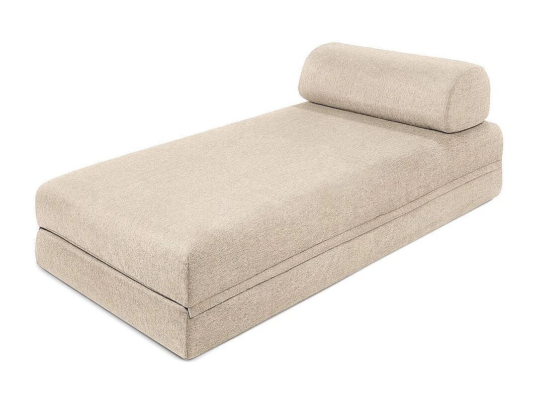 Canapé d'angle modulable et convertible 6 places - Tissu lisse - Beige