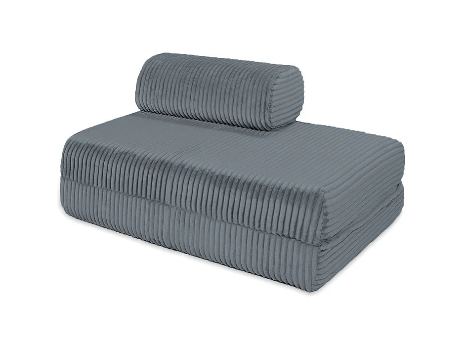 Canapé droit modulable et convertible 3 places - Velours côtelé XL - Gris
