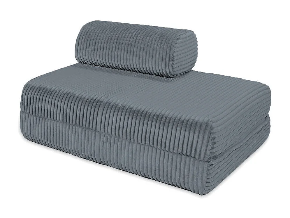Canapé droit modulable et convertible 3 places - Velours côtelé XL - Gris