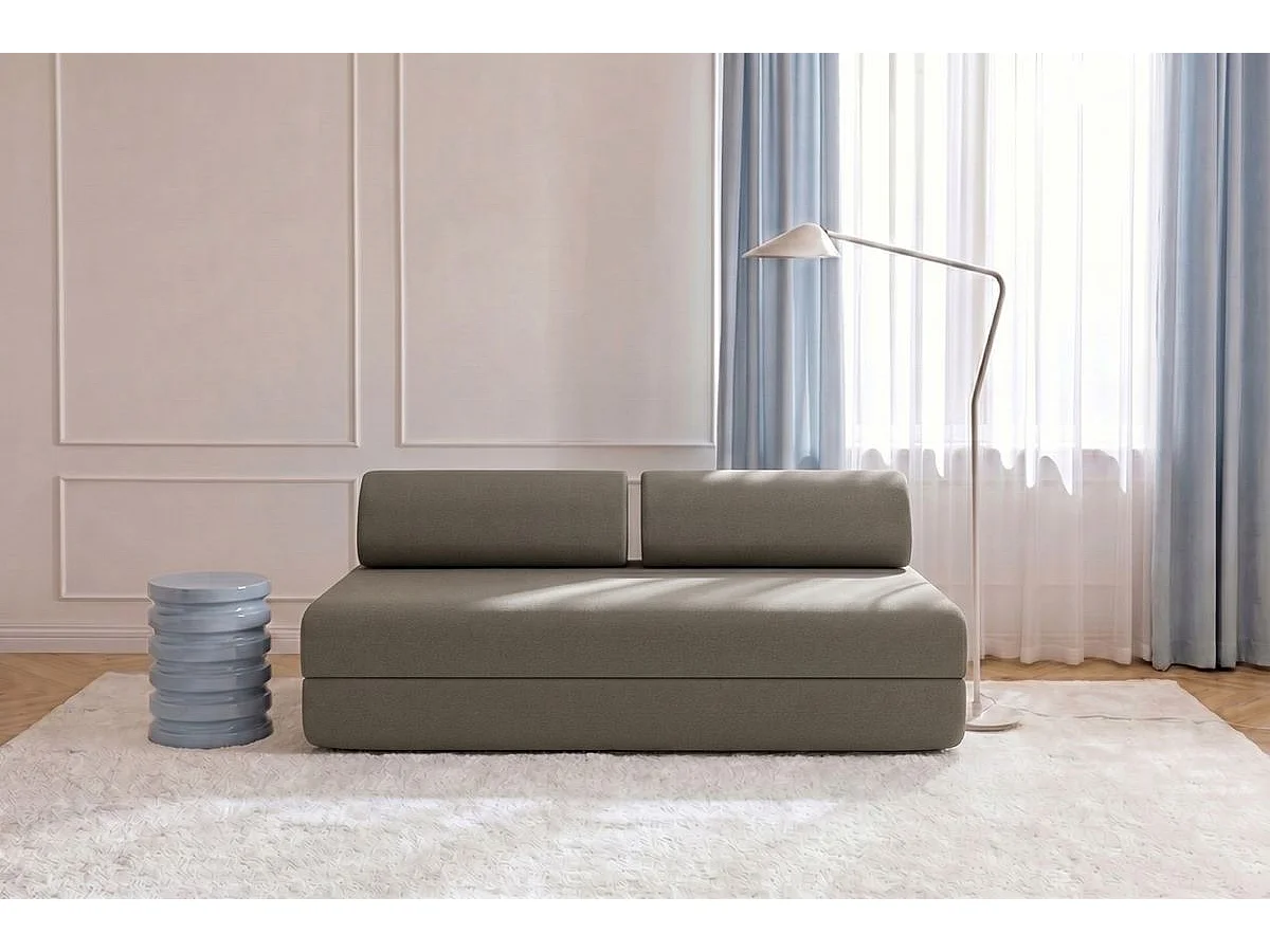 Canapé droit modulable et convertible 3 places - Tissu lisse - Taupe