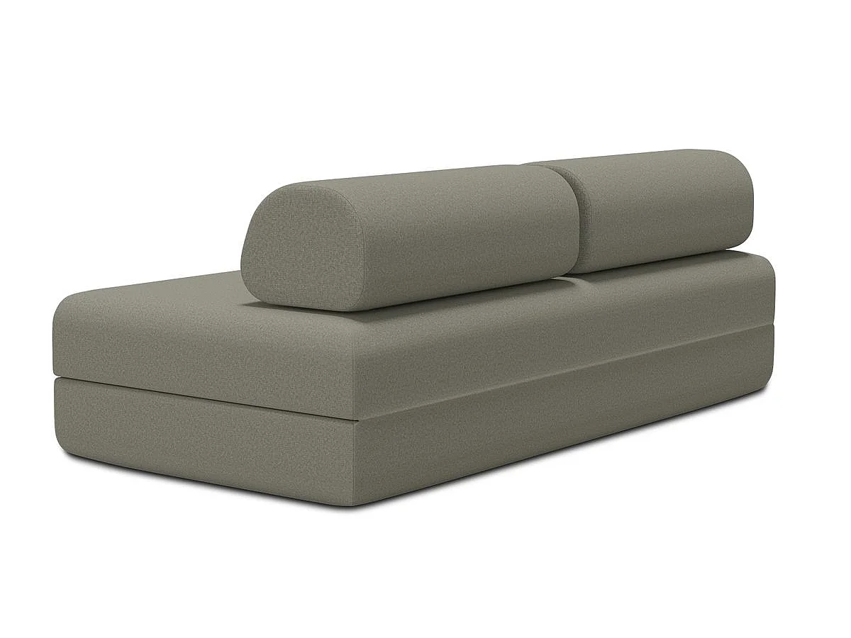 Canapé droit modulable et convertible 3 places - Tissu lisse - Taupe