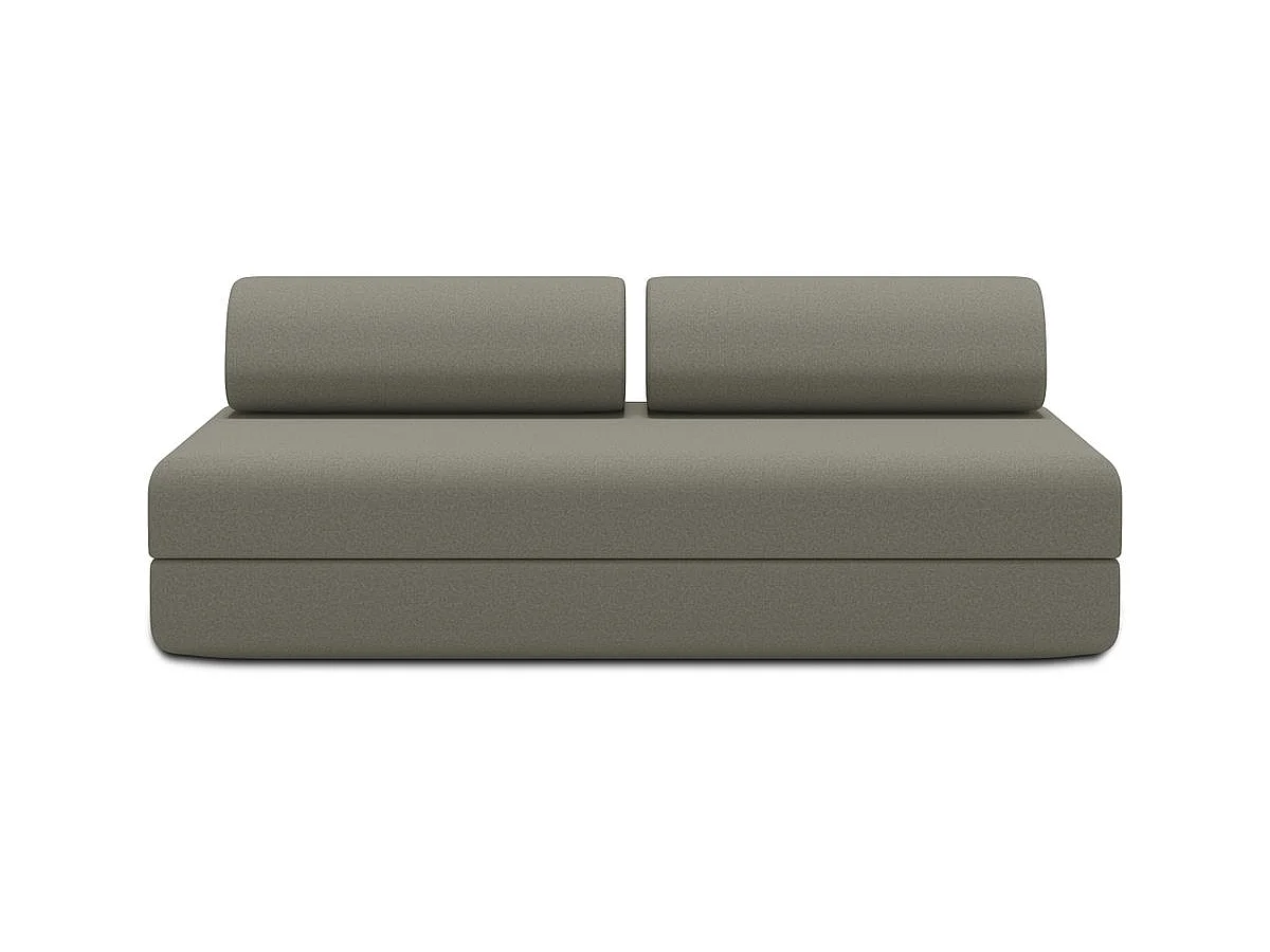 Canapé droit modulable et convertible 3 places - Tissu lisse - Taupe